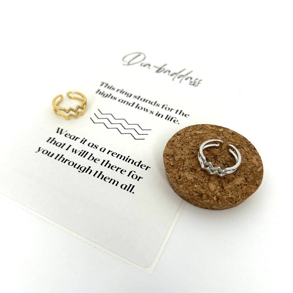 Highs and Lows Inspirational Ring‎ Adjustable Ups And Downs Diabetes Dia-Bada$$ - Picture 2 of 9